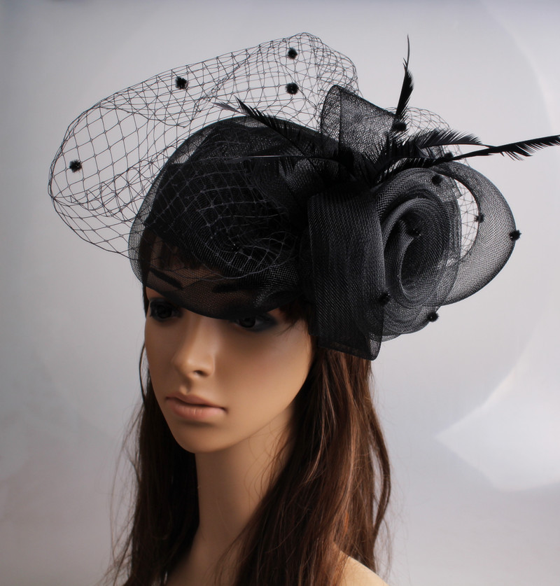 欧式宫廷贵族礼帽弹力网纱新娘头饰结婚高端酒会发饰表演舞蹈配饰