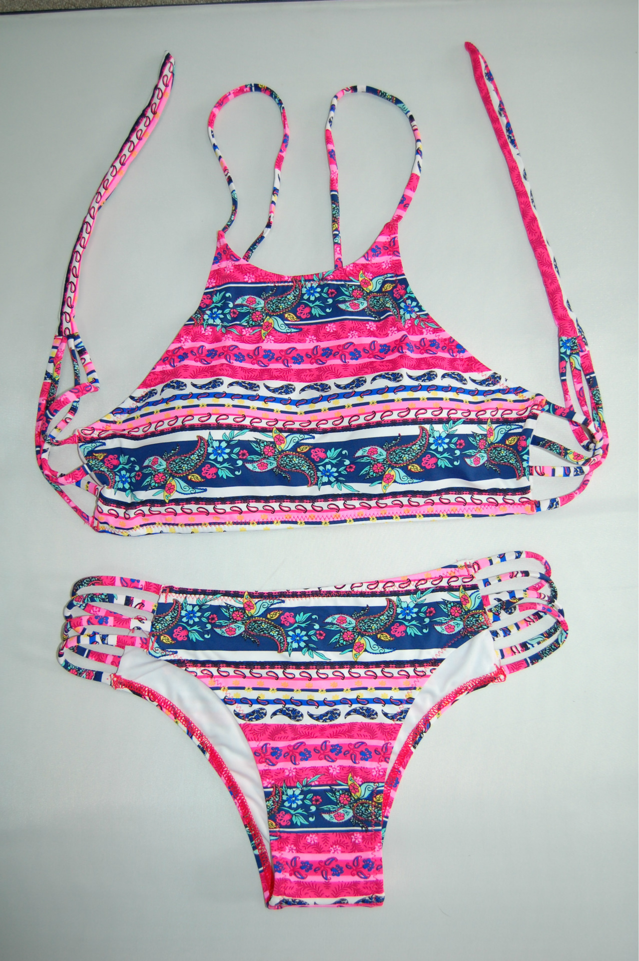 新款均色泳装|合朵泳衣|smart sexy比基尼|韩版三点式 202014