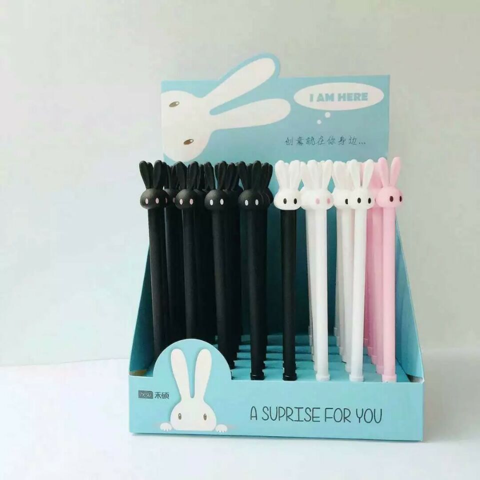 一诺尚品 和硕hs-392超萌可爱长耳兔中性笔 水笔签字笔批发