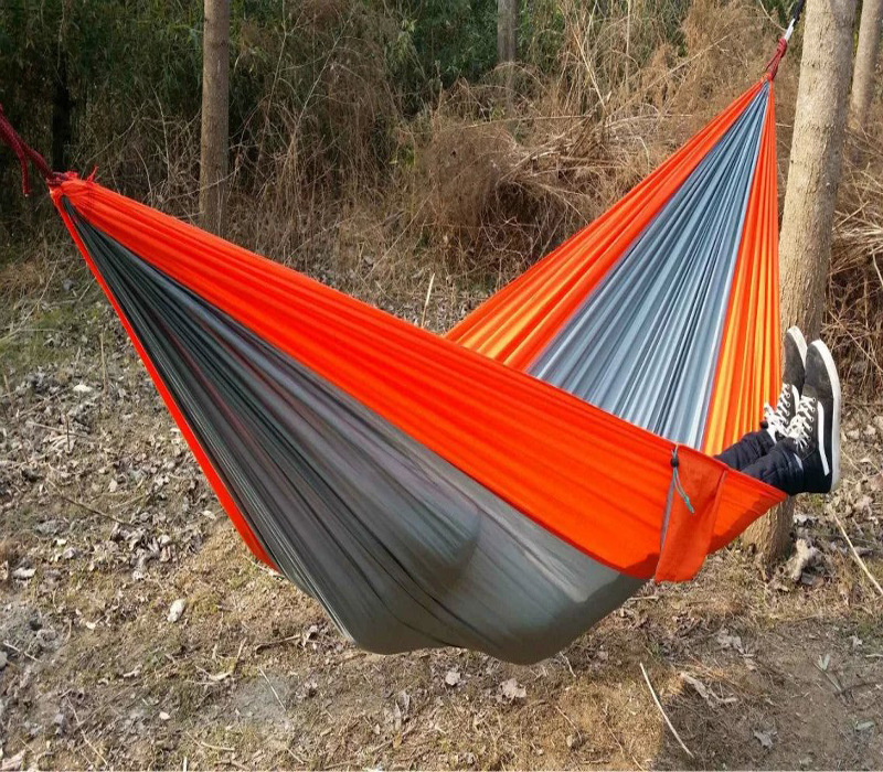 厂家直销户外降落伞布料吊床/双人吊床批发吊床户外降落伞布吊床