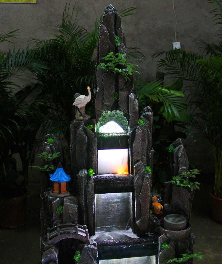 大型假山瀑布流水喷泉鱼池户外室内山水盆景别墅阳台客厅摆件