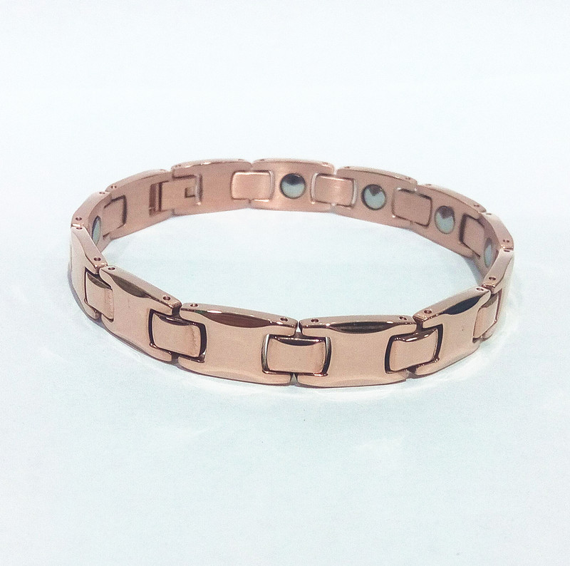 不锈钢全锗手链 钛钢玫瑰金情侣款锗粒锗石手饰