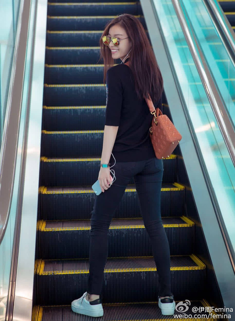 17新款ragbonejean倪妮款黑灰色破洞裤脚