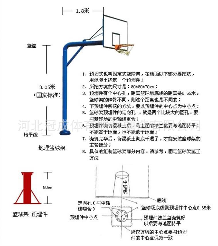 篮球架安装示意图图片