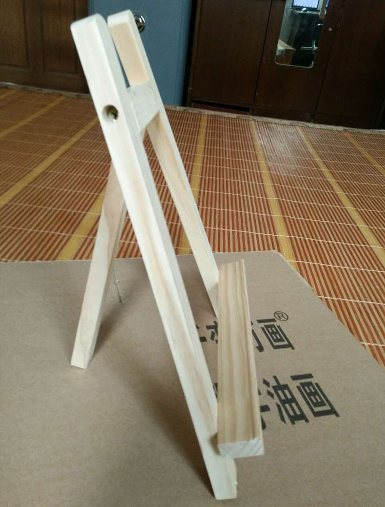 工厂直销 20*28实木画架儿童 迷你木质三角架 数字油画支架原木色