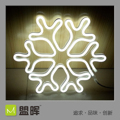 厂家定制柔性霓虹灯造型 220v雪花形状直通市电 户外发光挂牌吊牌