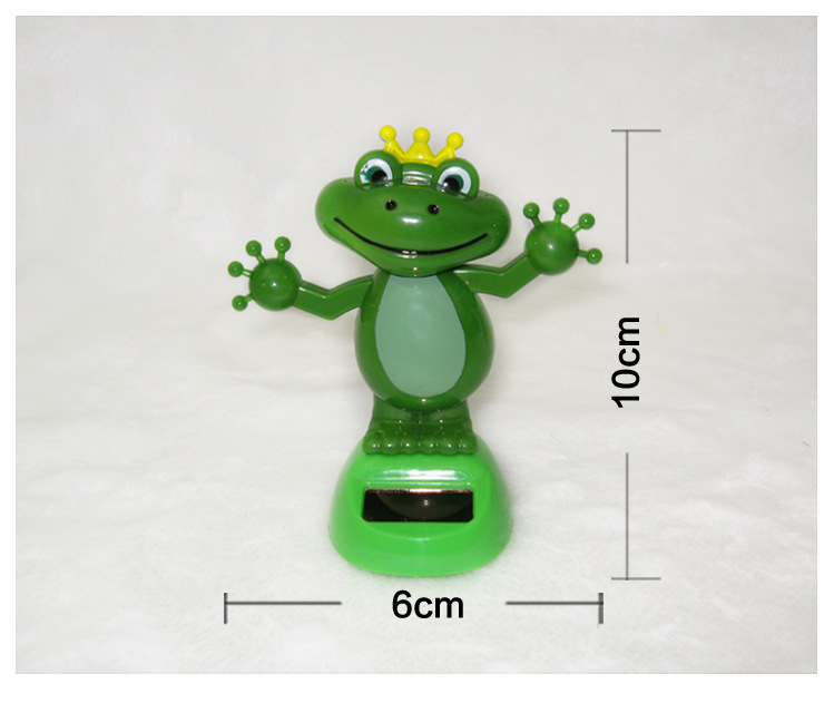 汽车太阳能摆件车载公仔摆件可爱摇头苹果花卡通王子青蛙车内摆件