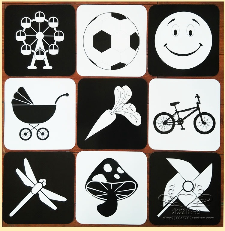 0-3岁婴幼儿聪明宝贝视觉激发黑白彩色卡片闪卡宝宝早教启蒙认知