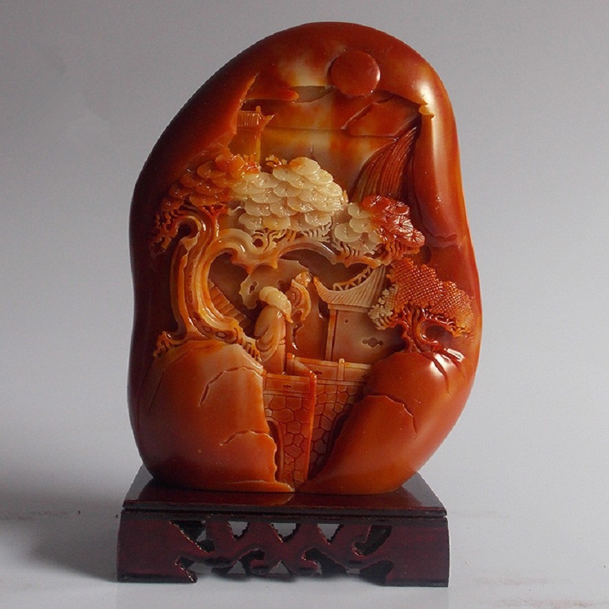 厂家直销仿寿山石雕刻指日高升摆件商务礼品