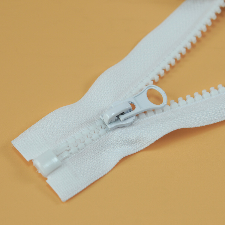 5号树脂粗齿开口拉链塑钢注塑拉链服装门襟包袋拉锁白色现货批发