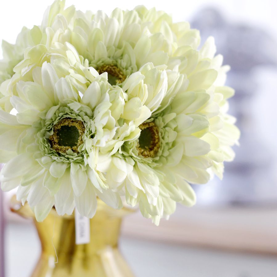 6枝扎太阳菊捧花厂家直销 仿真花婚庆手花假花家居装饰台面