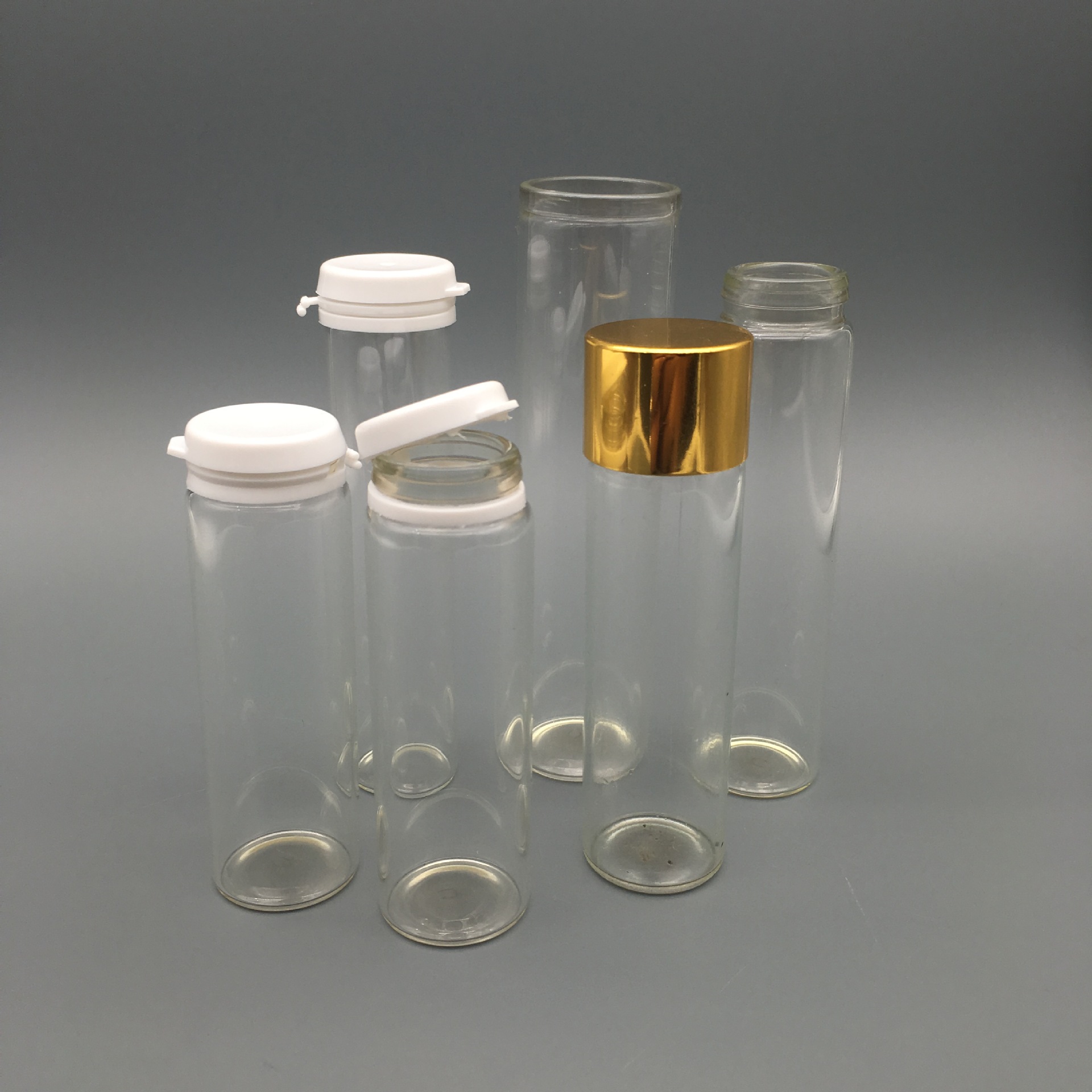试用装玻璃瓶 拉管瓶配螺纹铝盖玻璃瓶 生产订做 - 中国包装瓶批发