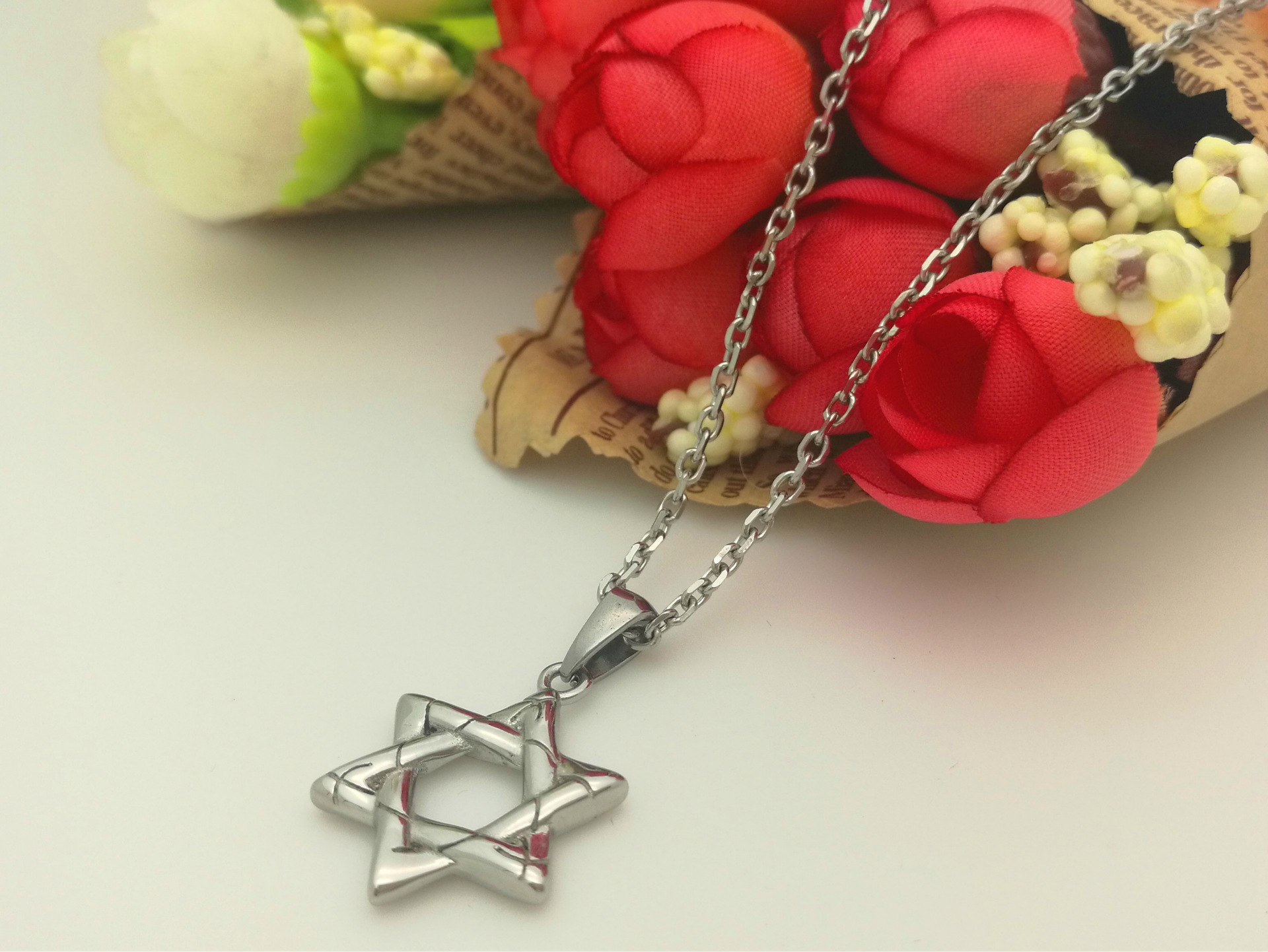 六芒星项链 女士 六角星韩版吊坠 潮男女个性钛钢配饰潮 现货