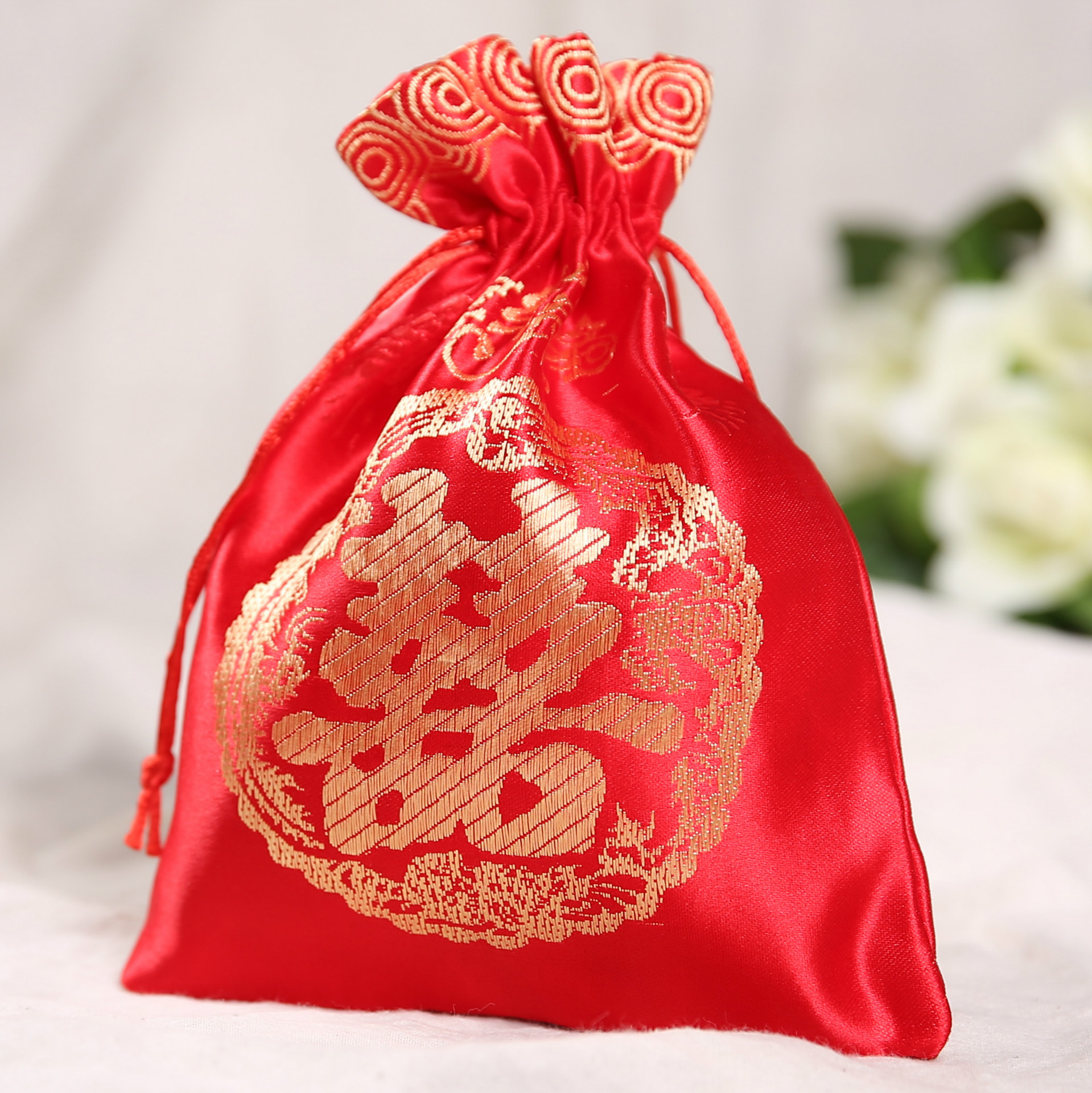 结婚喜糖袋子创意喜蛋袋织锦糖袋婚礼回礼袋婚庆用品喜糖盒