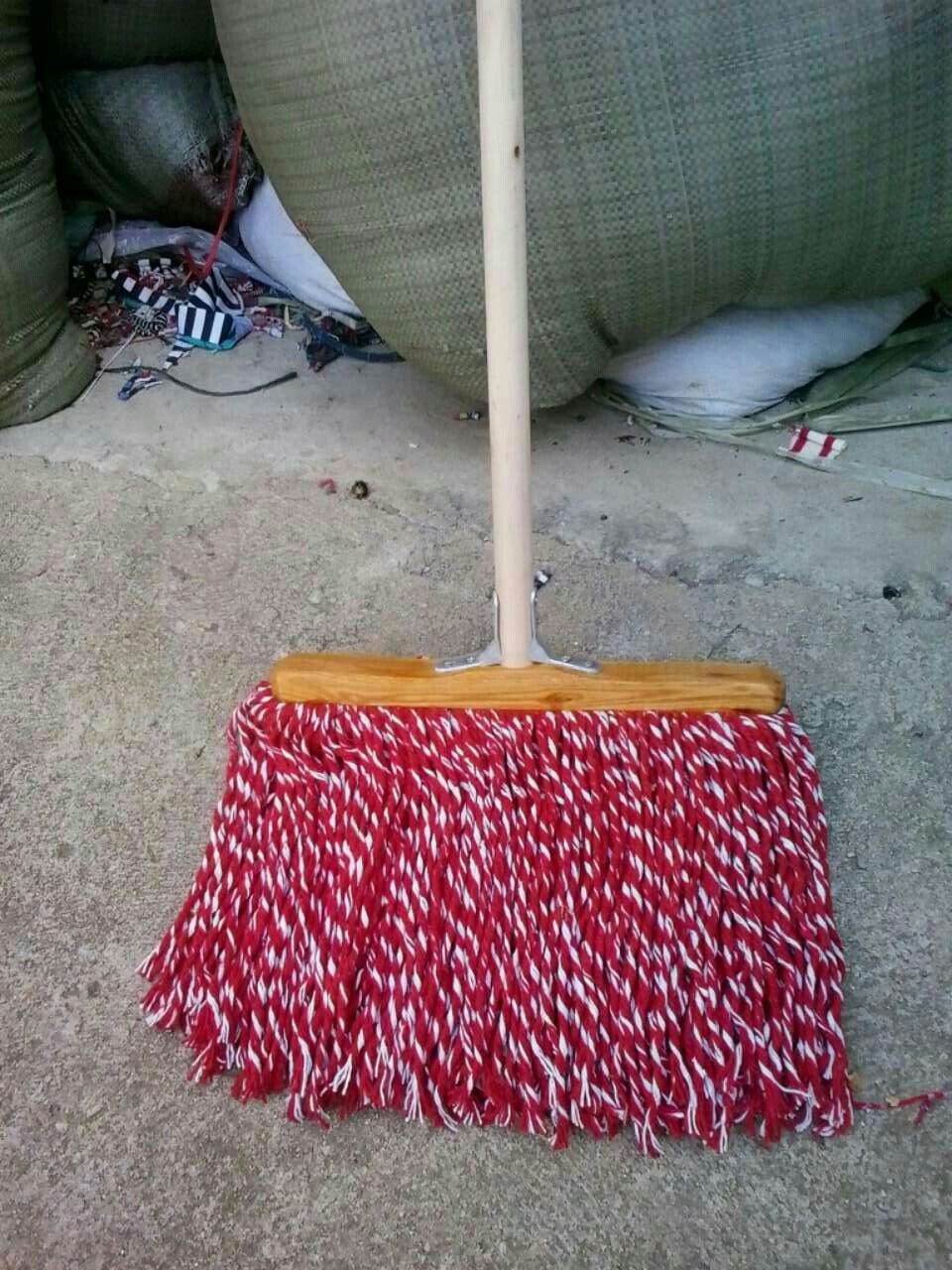 60公分加厚木夹板棉纱拖把直角固定木杆木柄平板夹