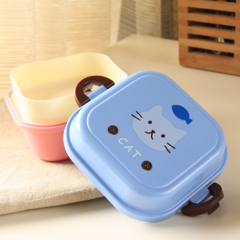 珀纳斯日式儿童饭盒可爱熊 小白兔双层便当盒 儿童饭盒小学生饭盒