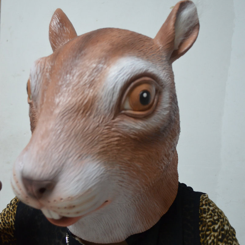 直销松鼠面具头套 可爱松鼠面具头套 万圣节cosplay动物头套面