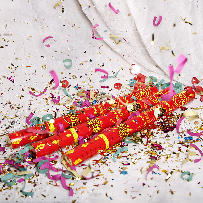 80cm礼花筒结婚庆用品创意礼花彩带 庆典派对礼花彩炮手持