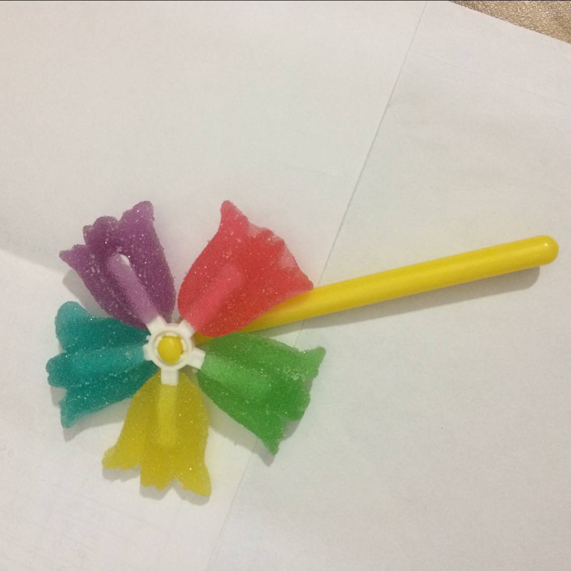 小蓝人风车软糖果汁大风车造型棒棒糖彩色水果味40g