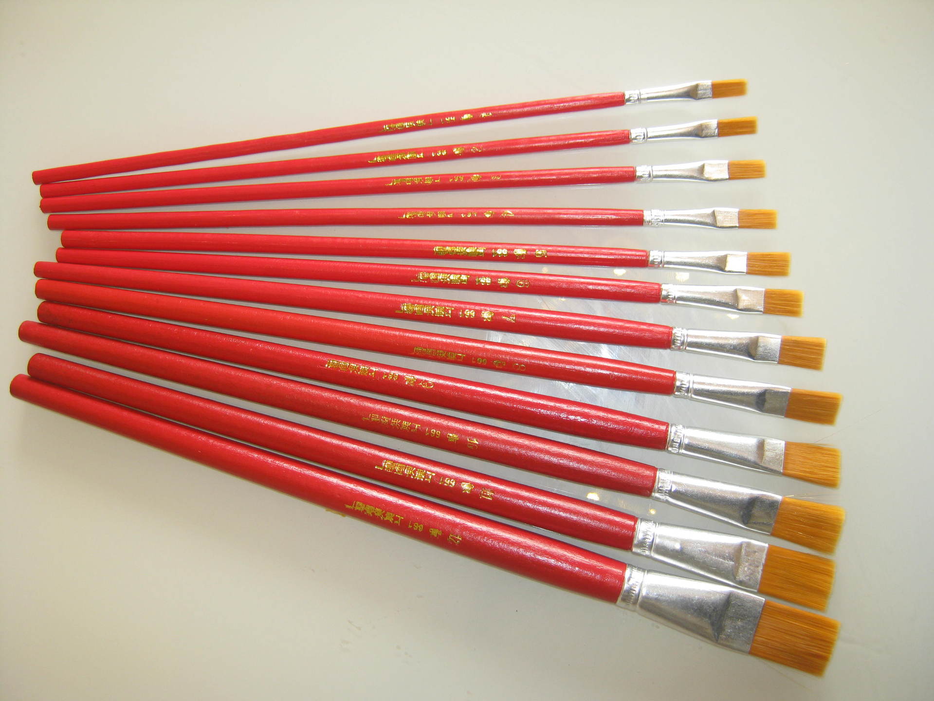 红杆油画笔 尼龙毛单支油画笔水粉丙烯绘画颜料笔 排笔木质笔刷