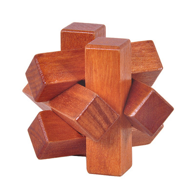 外贸原单木制成人古典益智玩具孔明锁鲁班锁小木结454545cm