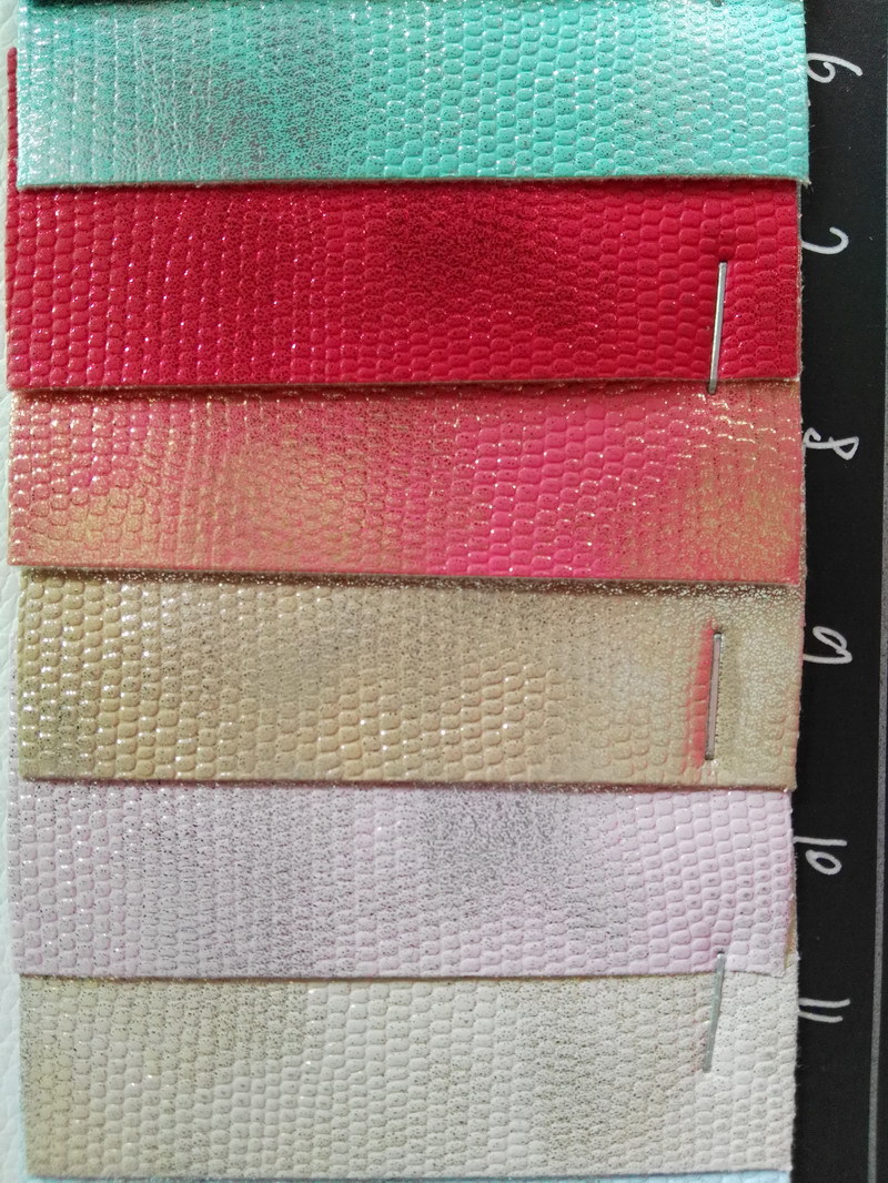 t26-6001 珠光蜥蜴纹pu皮革0.8mm毛底pu箱包手袋革