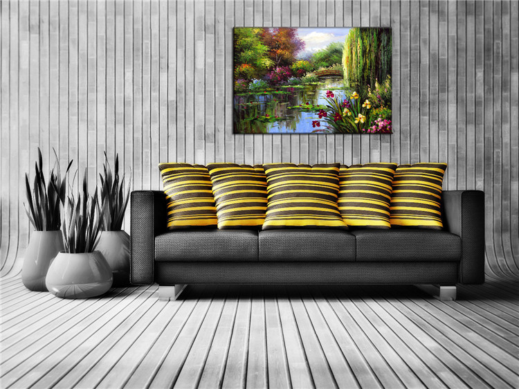 北欧装饰画 厂家 中国山水画 工艺画 客厅挂画立体 手绘油画批发