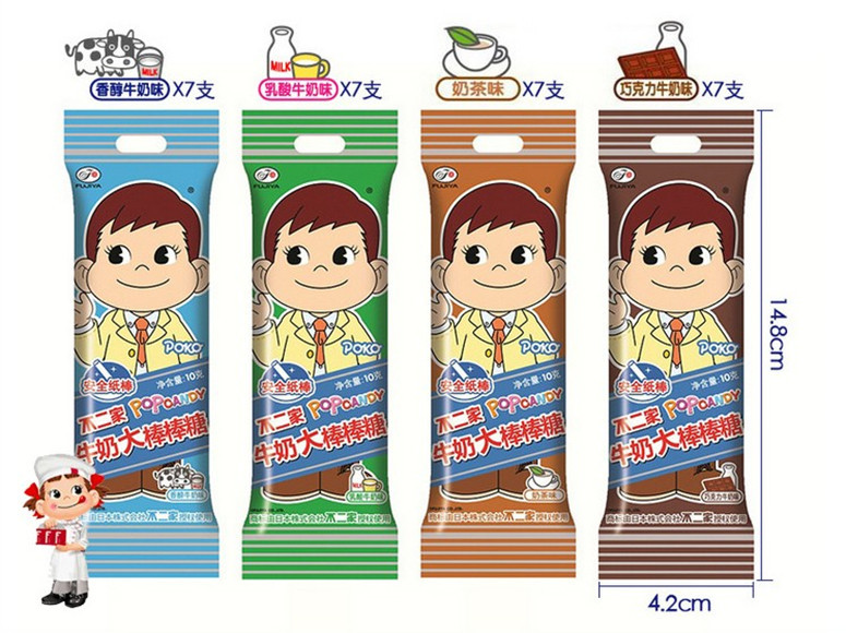 不二家棒棒糖大棒棒糖果味牛奶味10g整盒28支婚庆喜铺配礼包食品