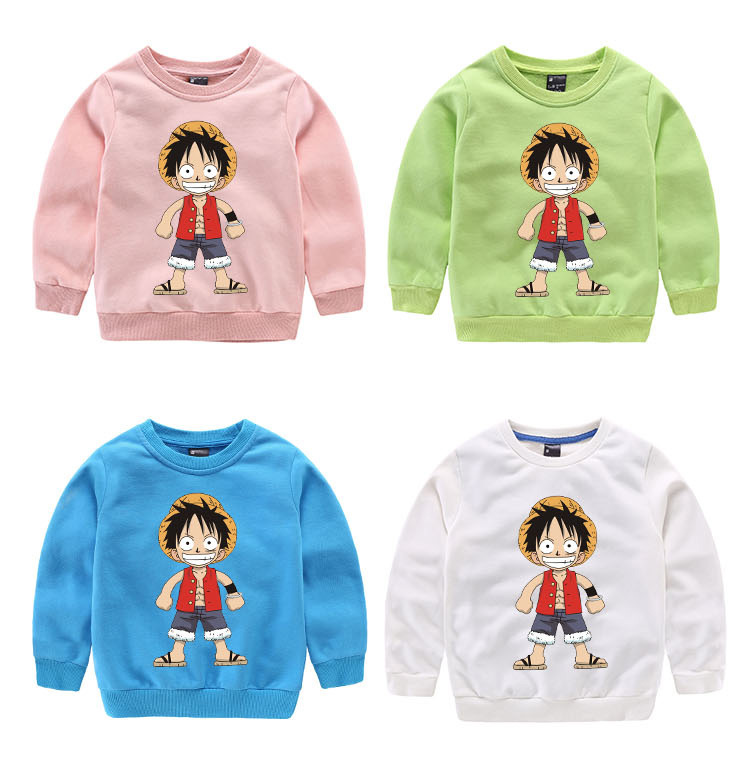 童装海贼王男童圆领卫衣男童上衣t恤长袖男童打底衫长袖纯棉潮