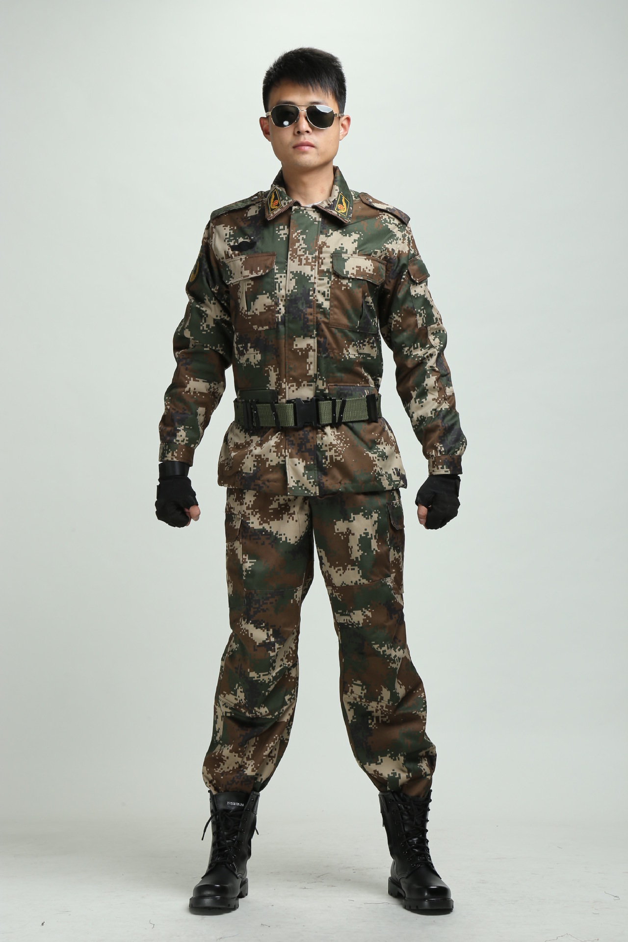 正品消防荒漠迷彩服冬季作训服静电丝新式军迷耐磨长袖迷彩套装