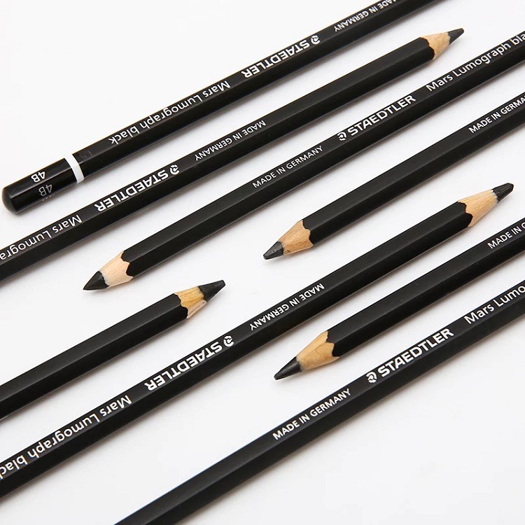德国施德楼staedtler 100b黑杆素描铅笔 专业书写铅笔 炭画铅笔
