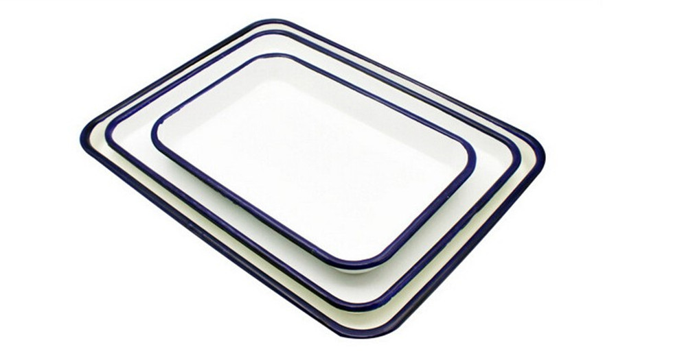 厂价销售搪瓷方盘现货批发健康消毒食品用搪瓷方盘 中式方盘 托盘