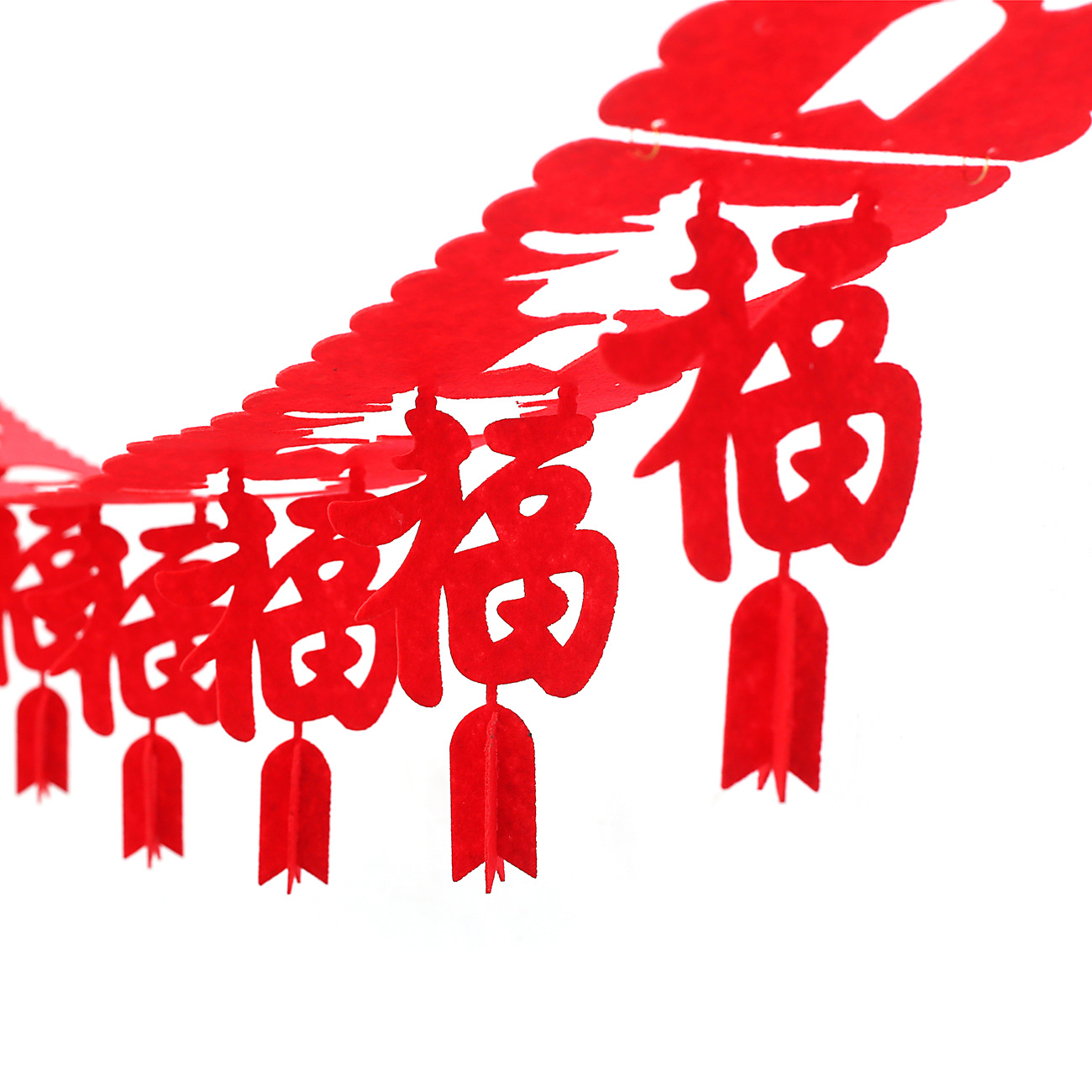 新款创意年货 新年装饰用品 无纺布福字拉花 猴年春节拉福批发