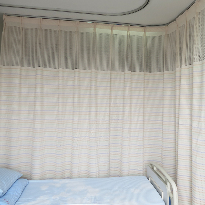 厂家供应成品彩条医用帘病房隔断帘医院窗帘病床围帘敬老院美容院