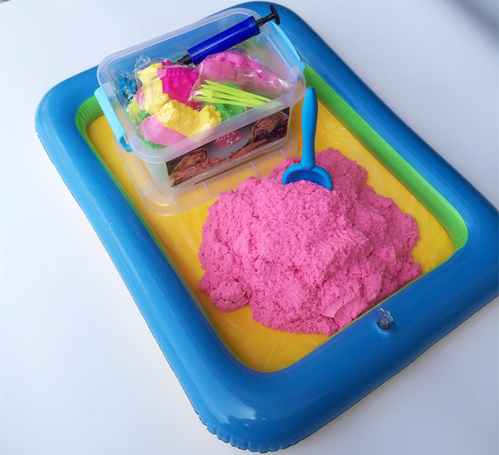 太空玩具沙火星彩色塑形彩沙方桶套装动力儿童玩具流动彩沙