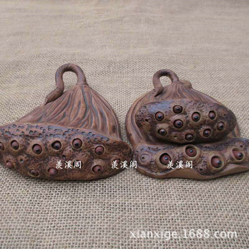 宜兴紫砂茶宠紫砂雕塑摆件紫砂莲蓬壶托壶垫老莲子枯莲蓬-阿里巴巴
