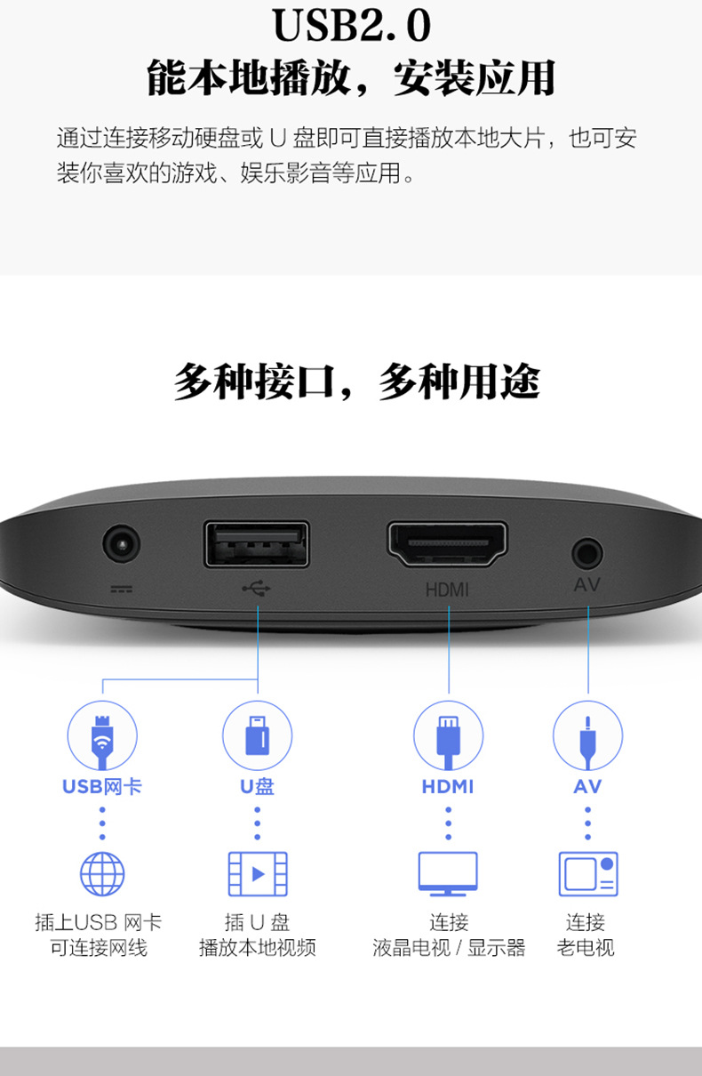 xiaomi/小米 小米盒子3s增强版4k高清电视盒子家用网络机顶盒wifi