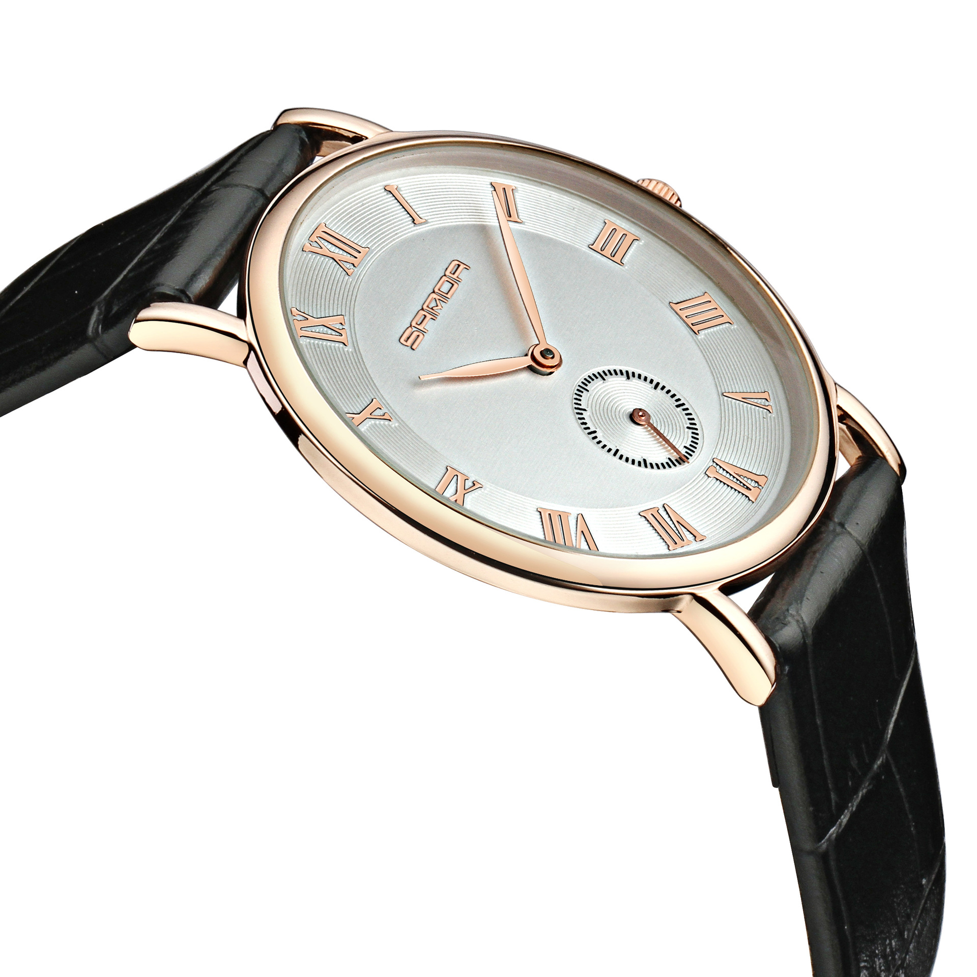 三达表男士手表男表皮带防水商务腕表学生简约时尚潮流运动石英表