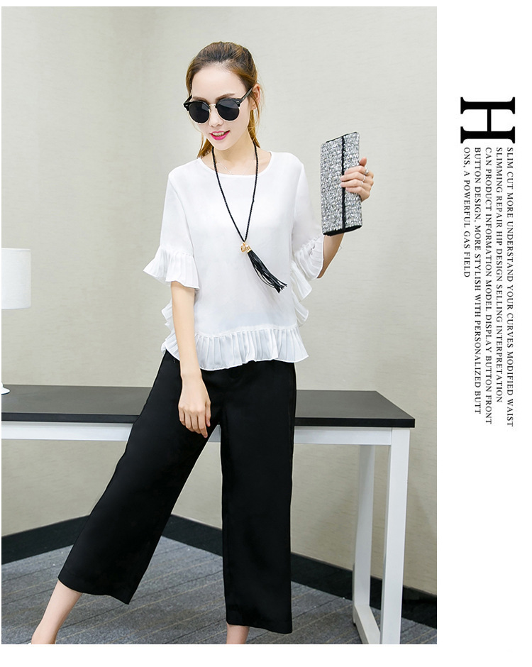 女式休闲套装-阔腿裤套装女夏2016新款宽松大