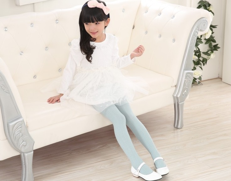 小中大童儿童连裤袜 春秋款 纯棉针织 女童打底裤子 白色跳舞蹈袜