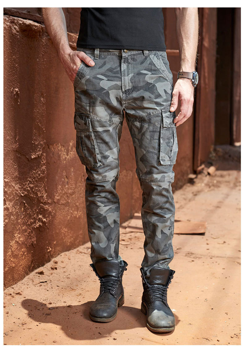 空军一号男式休闲纯棉工装多口袋长裤男士飞行员运动迷彩花丛林裤