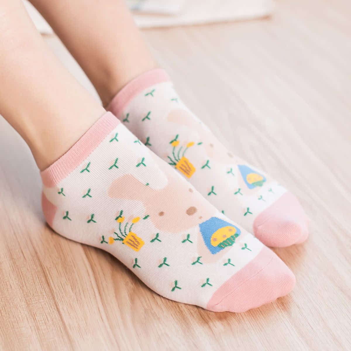 新款女士棉船袜 卡通萌小兔棉袜子批发淘宝