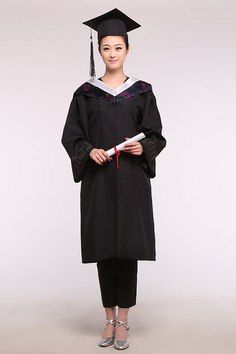 男女通用博士服 毕业典礼照硕士帽学士服套装 毕业演出服批发代发