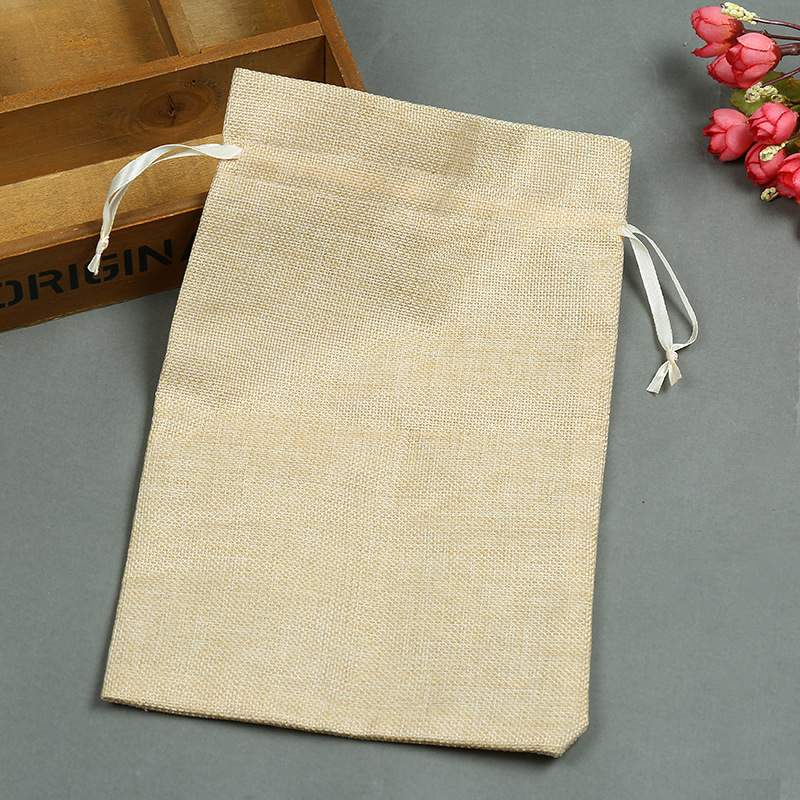 淘宝赠品仿麻布束口袋 亚麻布包装袋批发 饰品棉布袋麻布收纳袋