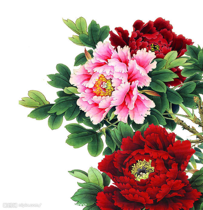 2,吉祥如意牡丹图