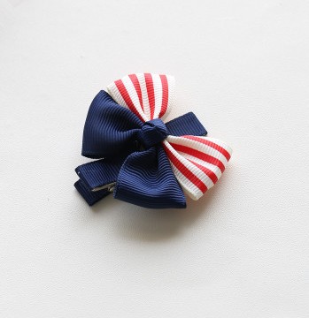 40色 eaby热卖款 纯色罗纹缎带鱼尾蝴蝶结 发夹发饰 儿童发饰