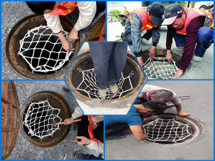 厂家供应 国标井盖防护网 窖井防坠网 下水道防护网 井盖网 包邮 - 山