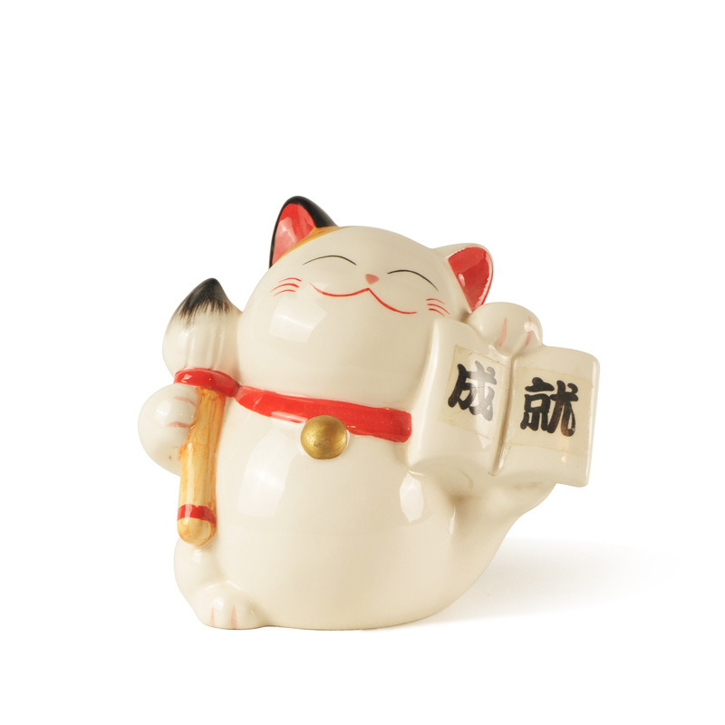 厂家直销 陶瓷招财猫储钱罐 陶瓷招财摆件 动物储蓄罐 厂家定制