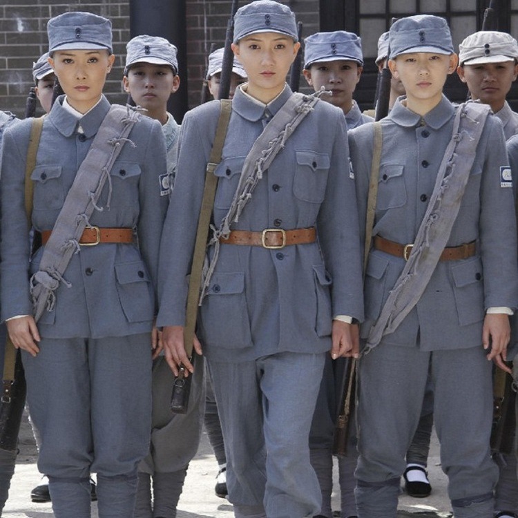 成人八路军演出服红军服新四军八路军军装棉麻粗布影视八路军服饰