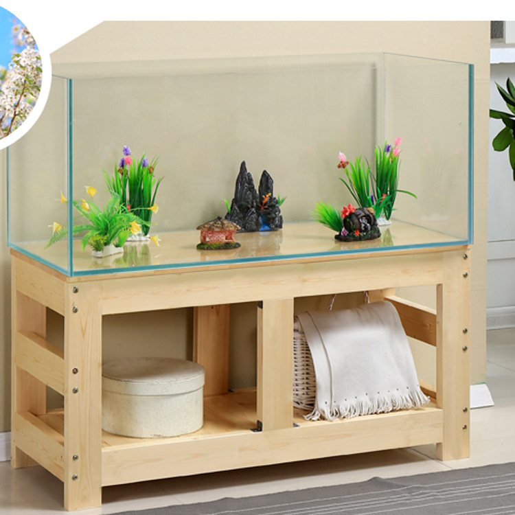 实木鱼缸底柜底座松木草缸鱼缸定做水族柜 可定制